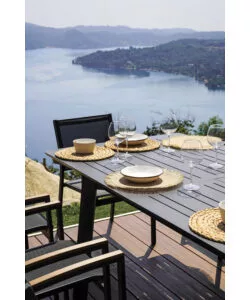 TAVOLO DA ESTERNO ALLUNGABILE SOLARIA "PORTO ERCOLE" IN ALLUMINIO ANTRACITE 200/300X102X75 CM