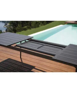 TAVOLO DA ESTERNO ALLUNGABILE SOLARIA "PORTO ERCOLE" IN ALLUMINIO ANTRACITE 200/300X102X75 CM