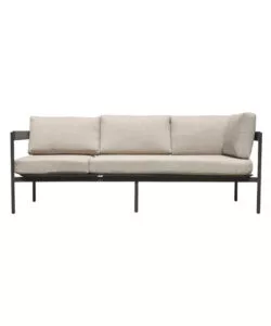 SET DA GIARDINO SOLARIA "TORVAIANICA" IN ALLUMINIO ANTRACITE SABBIA 6 SEDUTE E 1 TAVOLINO