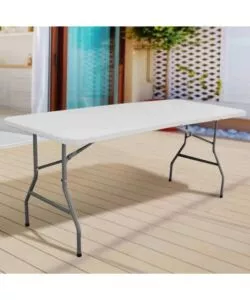 TAVOLO DA ESTERNO RETTANGOLARE PIEGHEVOLE SOLARIA "CATERING" CON MANIGLIA IN POLIETILENE 180X75X74 CM