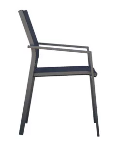 SEDIA DA ESTERNO CON BRACCIOLI SOLARIA "ZARA" IN ALLUMINIO ANTRACITE 54X57X89 CM