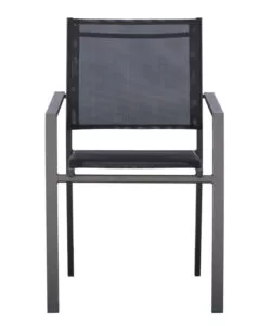 SEDIA DA ESTERNO CON BRACCIOLI SOLARIA "ZARA" IN ALLUMINIO ANTRACITE 54X57X89 CM