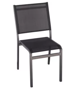 SEDIA DA ESTERNO SOLARIA "POLA" IMPILABILE IN ALLUMINIO ANTRACITE 46X59X86 CM