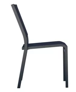 SEDIA DA ESTERNO SOLARIA "POLA" IMPILABILE IN ALLUMINIO ANTRACITE 46X59X86 CM