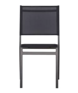 SEDIA DA ESTERNO SOLARIA "POLA" IMPILABILE IN ALLUMINIO ANTRACITE 46X59X86 CM