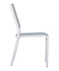 SEDIA DA ESTERNO SOLARIA "POLA" IMPILABILE IN ALLUMINIO BIANCO E GRIGIO CHIARO 46X59X86 CM