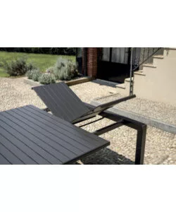 TAVOLO DA ESTERNO ALLUNGABILE SOLARIA "GIACINTO" IN ALLUMINIO ANTRACITE 100/150X150X77 CM