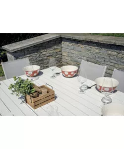 TAVOLO DA ESTERNO ALLUNGABILE SOLARIA "GIACINTO" IN ALLUMINIO BIANCO 100/150X150X77 CM