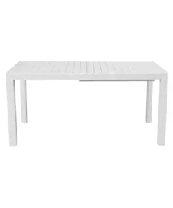 TAVOLO DA ESTERNO ALLUNGABILE SOLARIA "GIACINTO" IN ALLUMINIO BIANCO 100/150X150X77 CM