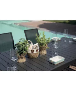 TAVOLO DA ESTERNO ALLUNGABILE SOLARIA "NAXOS" IN ALLUMINIO ANTRACITE 160/240X90X77 CM