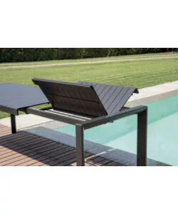 TAVOLO DA ESTERNO ALLUNGABILE SOLARIA "NAXOS" IN ALLUMINIO ANTRACITE 160/240X90X77 CM