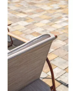 SET DA GIARDINO SOLARIA "TINOS" IN FERRO ROSSO 4 SEDUTE E 1 TAVOLINO