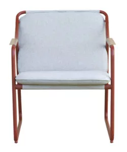 SET DA GIARDINO SOLARIA "TINOS" IN FERRO ROSSO 4 SEDUTE E 1 TAVOLINO