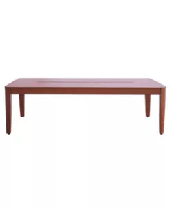 SET DA GIARDINO SOLARIA "BANDOL" IN ALLUMINIO ROSSO E CORDA BEIGE 5 SEDUTE E TAVOLINO
