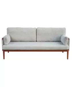 SET DA GIARDINO SOLARIA "BANDOL" IN ALLUMINIO ROSSO E CORDA BEIGE 5 SEDUTE E TAVOLINO