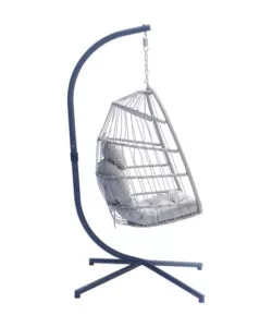POLTRONA SOSPESA DA ESTERNO SOLARIA IN FERRO ANTRACITE E GRIGIO CHIARO 96X115X196 CM