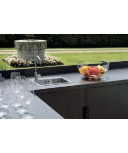 CUCINA DA ESTERNO MODULARE SOLARIA "MODULO 1" IN ALLUMINIO ANTRACITE CON LAVELLO 120X60X90 CM