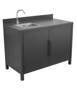 CUCINA DA ESTERNO MODULARE SOLARIA "MODULO 1" IN ALLUMINIO ANTRACITE CON LAVELLO 120X60X90 CM