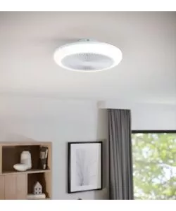 VENTILATORE DA SOFFITTO EGLO "SAYULITA 1" BIANCO CON LED RBG INCLUSO Ø46 CM