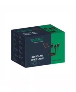 FARETTO LED SOLARE DA ESTERNO CON PICCHETTO VTAC NERO 3000K 3 PEZZI