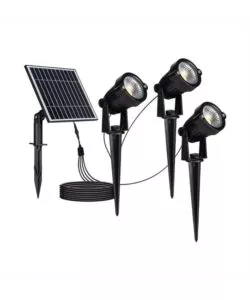 FARETTO LED SOLARE DA ESTERNO CON PICCHETTO VTAC NERO 3000K 3 PEZZI