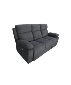 DIVANO 3 POSTI BELLAHOME "ANNIKA" CON 2 RECLINER MOTORIZZATI GRIGIO CANNA DI FUCILE 198X93X101 CM