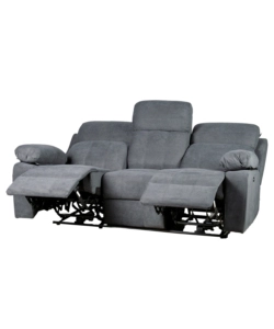 DIVANO 3 POSTI BELLAHOME "ANNIKA" CON 2 RECLINER MOTORIZZATI GRIGIO CANNA DI FUCILE 198X93X101 CM