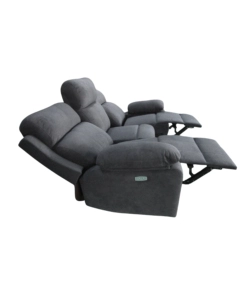 DIVANO 3 POSTI BELLAHOME "ANNIKA" CON 2 RECLINER GRIGIO CANNA DI FUCILE 198X93X101 CM