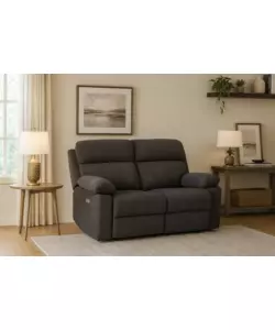 DIVANO 2 POSTI BELLAHOME "ANNIKA" CON 2 RECLINER GRIGIO CANNA DI FUCILE 145X93X101CM