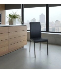 SEDIA BELLAHOME "MINORCA" IN ECOPELLE NERO 43X50X92 CM