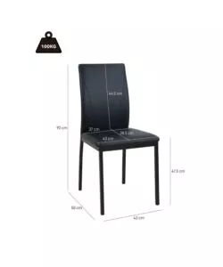 SEDIA BELLAHOME "MINORCA" IN ECOPELLE NERO 43X50X92 CM