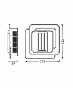 LAMPADA VENTILATORE DA SOFFITTO "GRILL SQUARE" CON GRIGLIA QUADRATA BIANCO 55W
