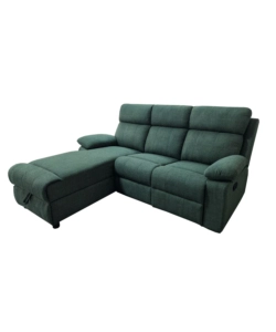 DIVANO ANGOLARE BELLAHOME "KETTY" IN TESSUTO VERDE CON PENISOLA A SINISRA 197X174/93,5X95 CM