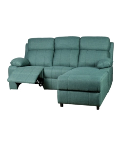 DIVANO ANGOLARE BELLAHOME "KETTY" IN TESSUTO VERDE CON PENISOLA A DESTRA 197X174/93,5X95 CM