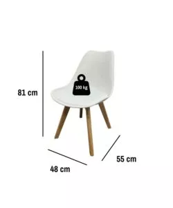 SEDIA DA PRANZO BELLAHOME "CASTILLA" BIANCO 48X55X81 CM