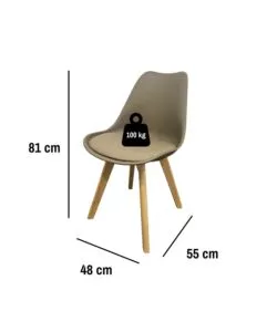 SEDIA DA PRANZO BELLAHOME "CASTILLA" TORTORA 48X55X81 CM