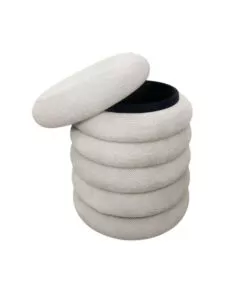 POUF CONTENITORE BELLAHOME AVORIO 38X38X45 CM