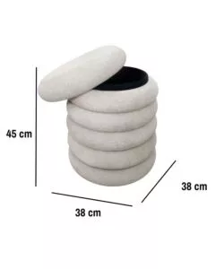 POUF CONTENITORE BELLAHOME AVORIO 38X38X45 CM