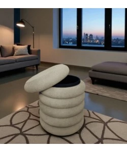 POUF CONTENITORE BELLAHOME BEIGE 38X38X45 CM
