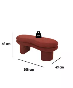 PANCA BELLAHOME "ONDA" MATTONE 106X43X43 CM
