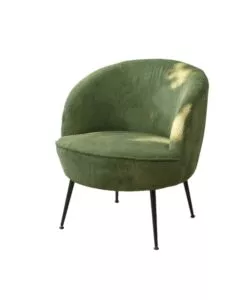 POLTRONA "NORA" IN VELLUTO A COSTE SALVIA 63X71X71 CM
