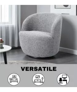POLTRONA GIREVOLE BELLAHOME "AURA" GRIGIO 65X77X69 CM