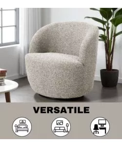 POLTRONA GIREVOLE BELLAHOME "AURA" SABBIA 65X77X69 CM