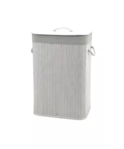PORTABIANCHERIA IN BAMBÙ DECOR BAGNO BIANCO 40X30X60 CM