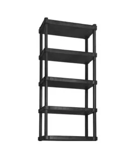 SCAFFALE 5 RIPIANI IN POLIPROPILENE "OCEANO" NERO 80X30X188 CM