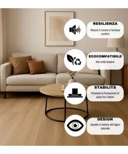 PAVIMENTO IN SPC 4,5 MM ROVERE NATURALE 2,4 M² 179X11220X4,5 MM