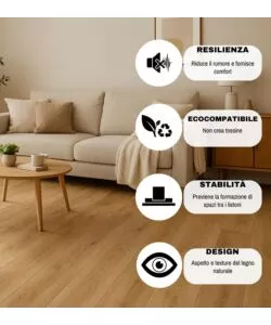 PAVIMENTO IN SPC COSMO 4,5 MM FRASSINO 2,40 M² 179X1220X4,5 MM