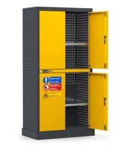 ARMADIO PER INFIAMMABILI FAMI "LINEA 391" CON VASCA STAGNA ESTERNA IN LAMIERA GIALLO 94,4X54X190 CM