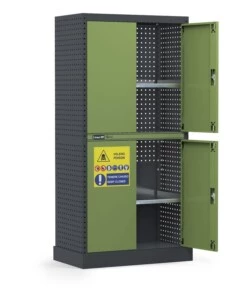 ARMADIO PER FITOSANITARI, PESTICIDI E PRODOTTI CHIMICI FAMI "LINEA 391" IN LAMIERA CON VASCA STAGNA ESTERNA VERDE 94,4X54X190 CM