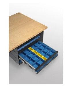 BANCO DA LAVORO GARAGE FISSO FAMI "LINEA 391" IN LEGNO DI FAGGIO E LAMIERA GRIGIO ANTRACITE 150X75X87,7 CM